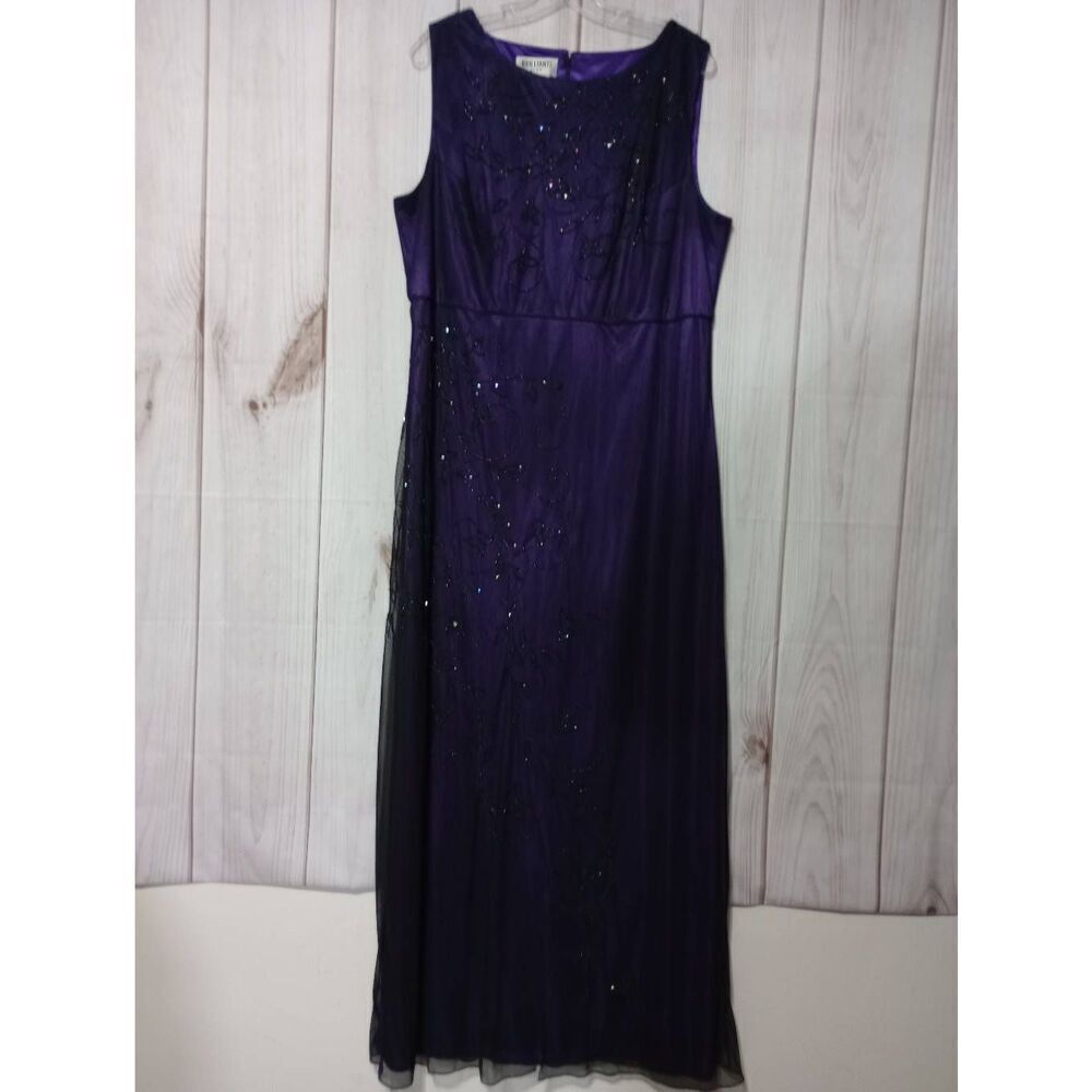 Brilliante‎ Dress Ladies 1x Sleeveless Beaded Purple